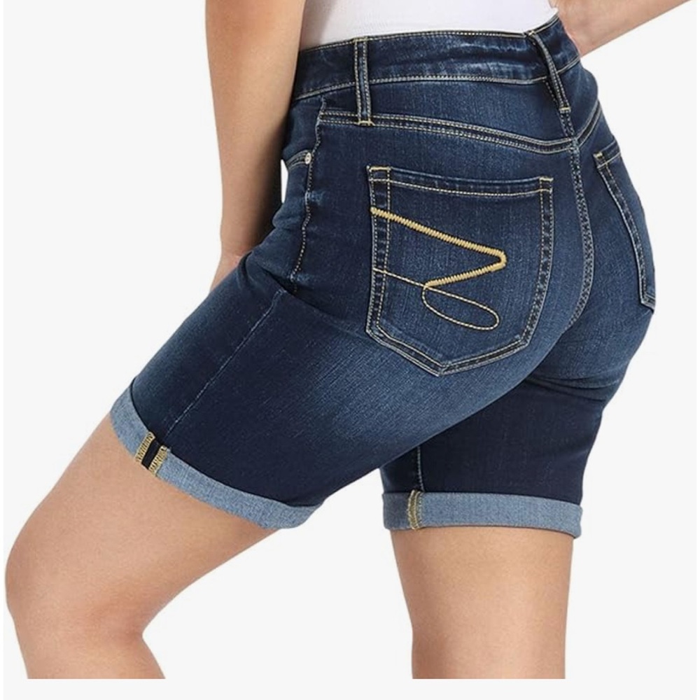 Seven7 Dark Blue Denim Bermuda Jean Shorts